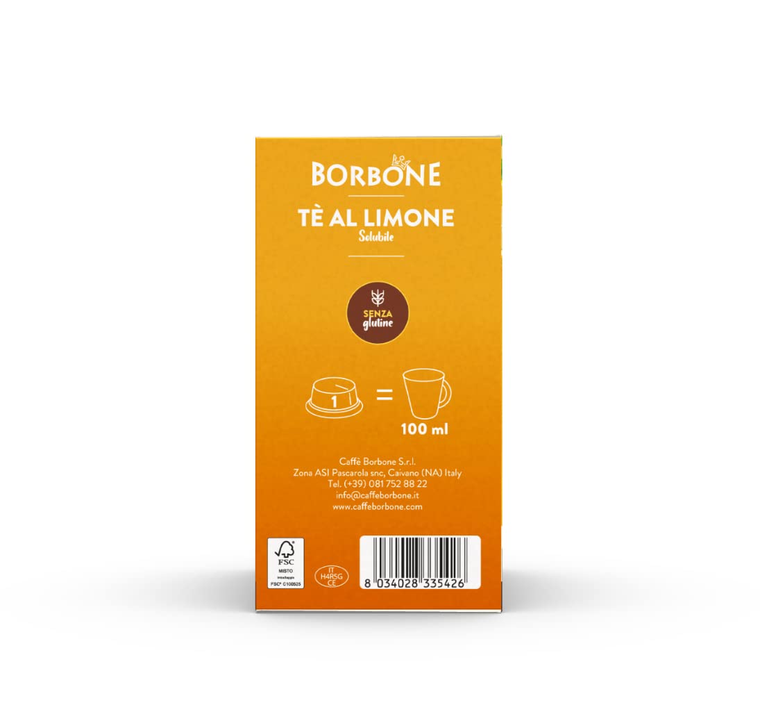 Caffè Borbone Zitronentee – 96 Kapseln (6 Packungen mit je 16 Stück) – kompatibel mit Lavazza A Modo Mio 4