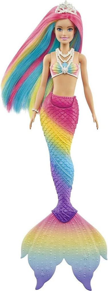 Barbie Dreamtopia Rainbow Magic Mermaid Doll - Water-Activated Color Change Feature, Ages 3 to 7