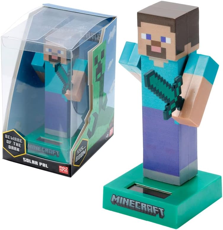 Puckator Minecraft Solar Pal Series - Steve Solar-Powered Dancing Figure (FF139) 10