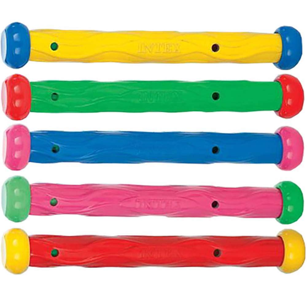 Intex Summer Fun Dive Sticks - Pack of 5 Soft Flexible Pool Toys for Kids 6+ 6
