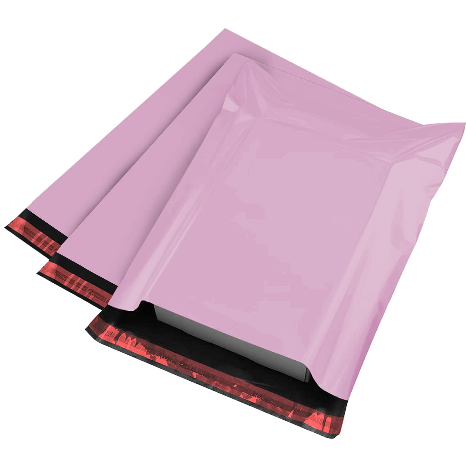 iSOUL Plastic Mailing Bags - 12 x 16 inch, Baby Pink, 100 Count | Water Resistant Self-Seal