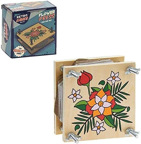 Retro Games Family Fun - Wooden Flower Press Craft Kit for Kids