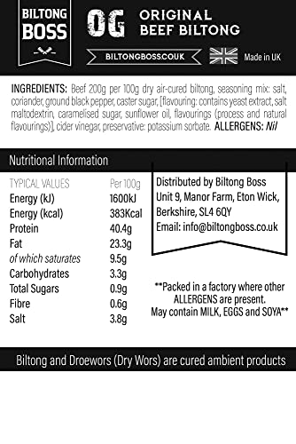 Biltong Boss - Original Boss Beef Biltong High Protein Snack 200g 7