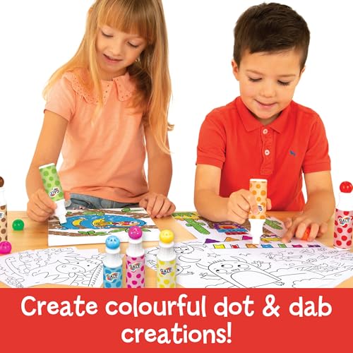 Galt Dot & Dab Craft Kit for Kids - Mess-Free Dot Art Set with 7 Anti-Leak Dabbers 7