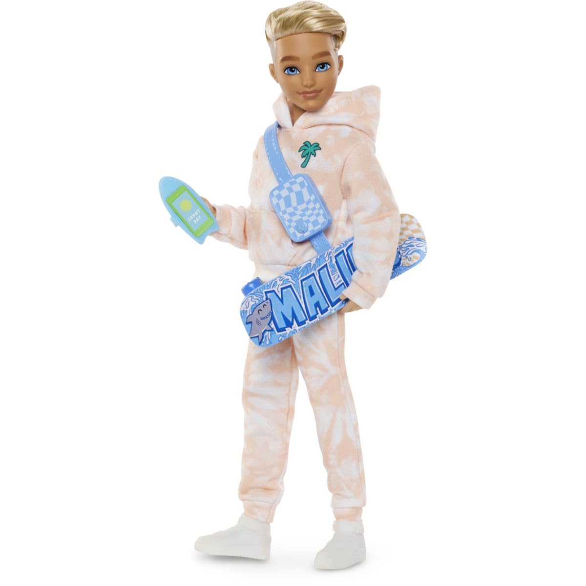 Barbie Dream Besties Doll and Accessories, Ken Posable Fashion Doll with Removable Fashions & Blonde Hair, 9 Summer & Skateboard Themed Pieces, JDD75 2