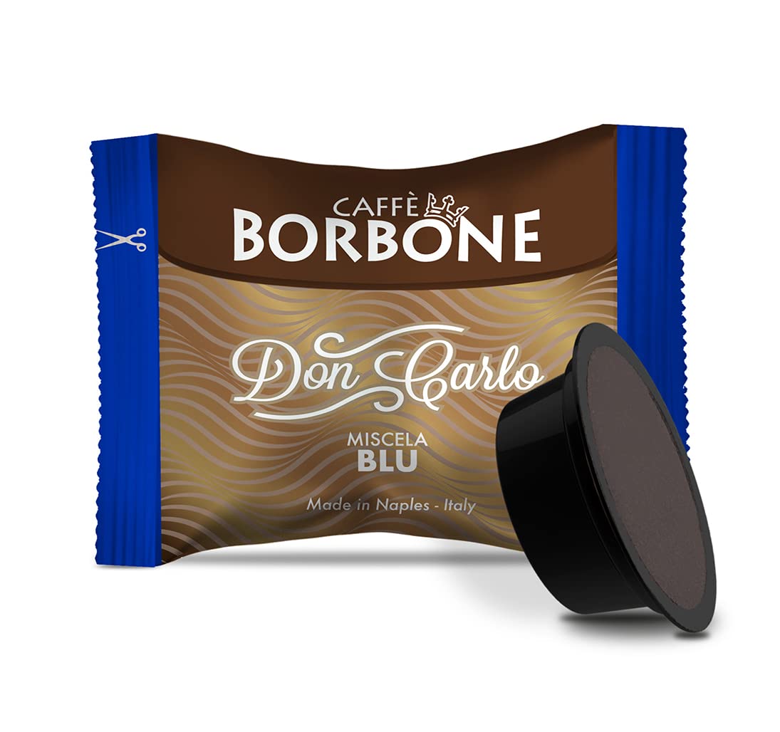 Caffè Borbone Don Carlo Blue Coffee Blend - 100 Capsules for Lavazza A Modo Mio Machines