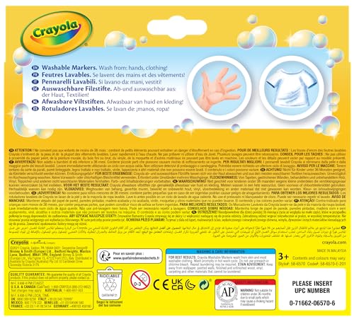 Crayola Washable Fine Tip Markers - Assorted Coloured Maxi Marker Pens (58-6570)