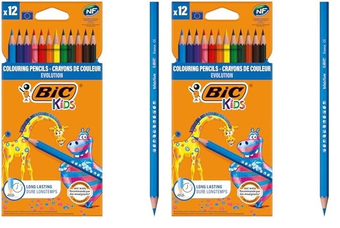 Bic Kids Evolution ECOlutions Colouring Pencils - Eco-Friendly, Durable Design for Kids 5+