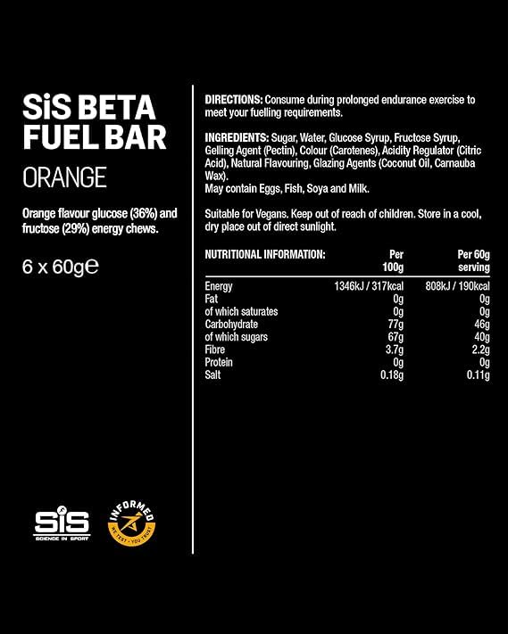 Science in Sport Beta Fuel Dual Source Energy Chews – Orangengeschmack 4