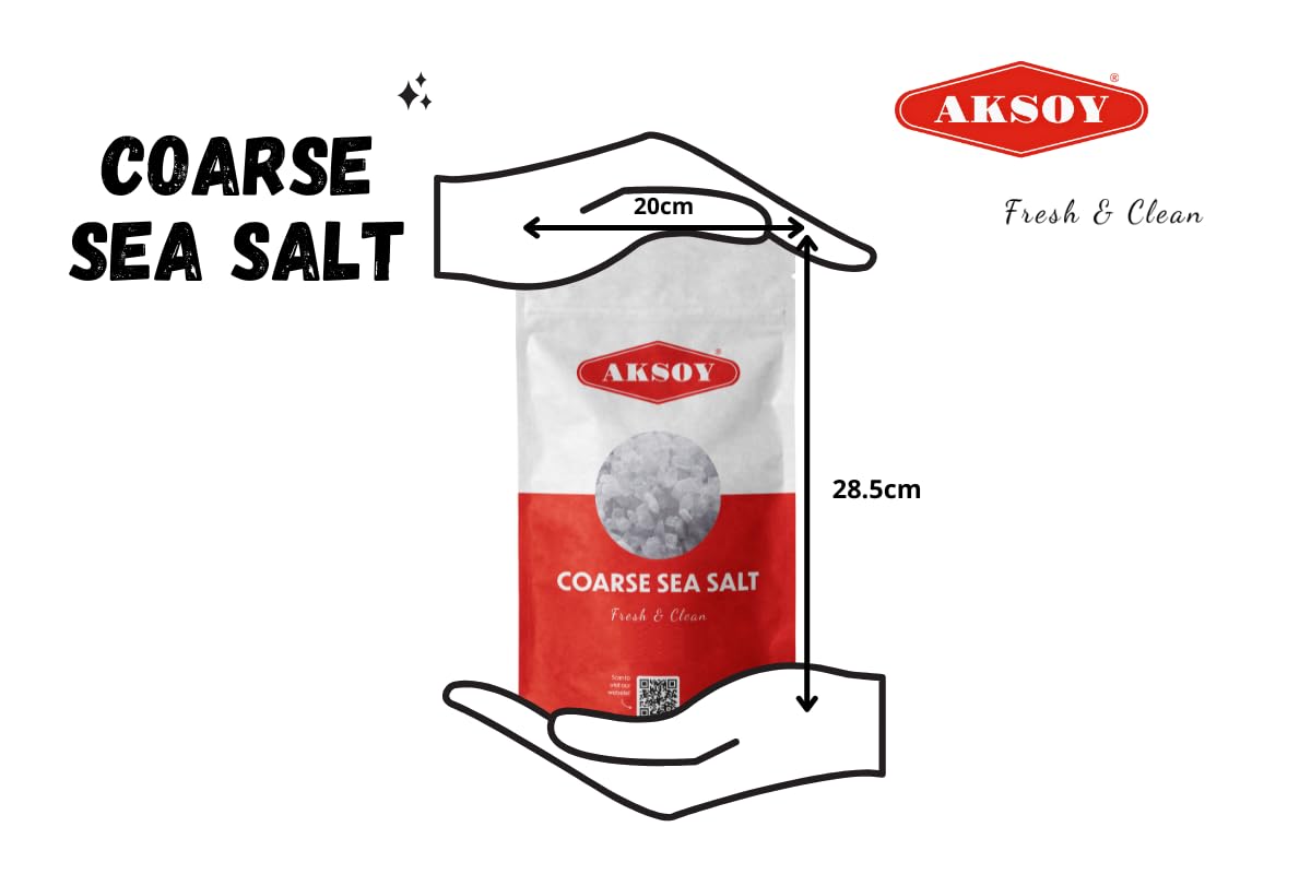 AKSOY Coarse Sea Salt - 1KG Premium Grain | Natural & Unrefined | GMO Free 6