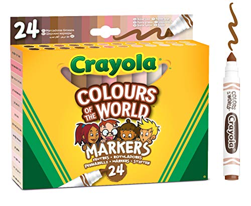 Crayola Colours of the World Washable Markers - 24 Skin Tone Shades for Kids 3+ 6