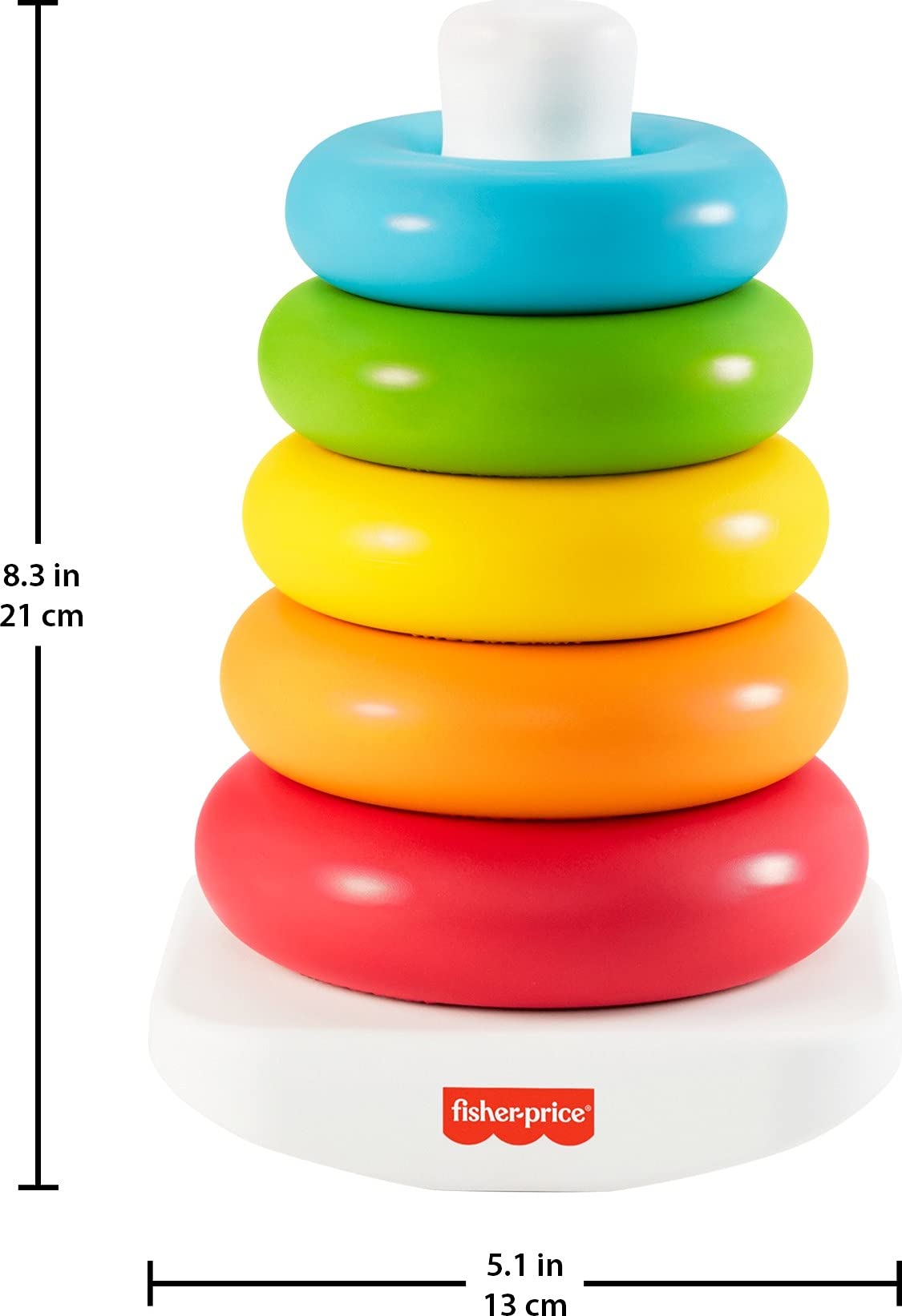 Fisher-Price Eco Rock-a-Stack Stacking Toy | 5 Colorful Rings | Ages 6 Months+ 7