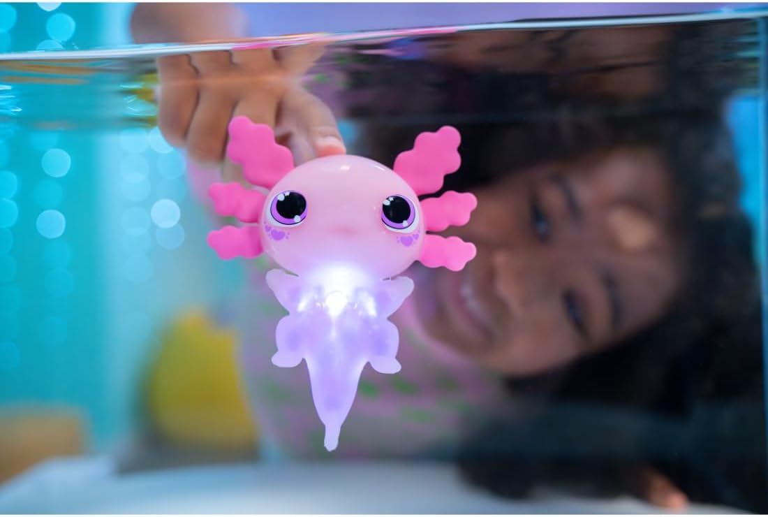 Let's Glo Axolotl - Pink Light-Up Electronic Pet Toy