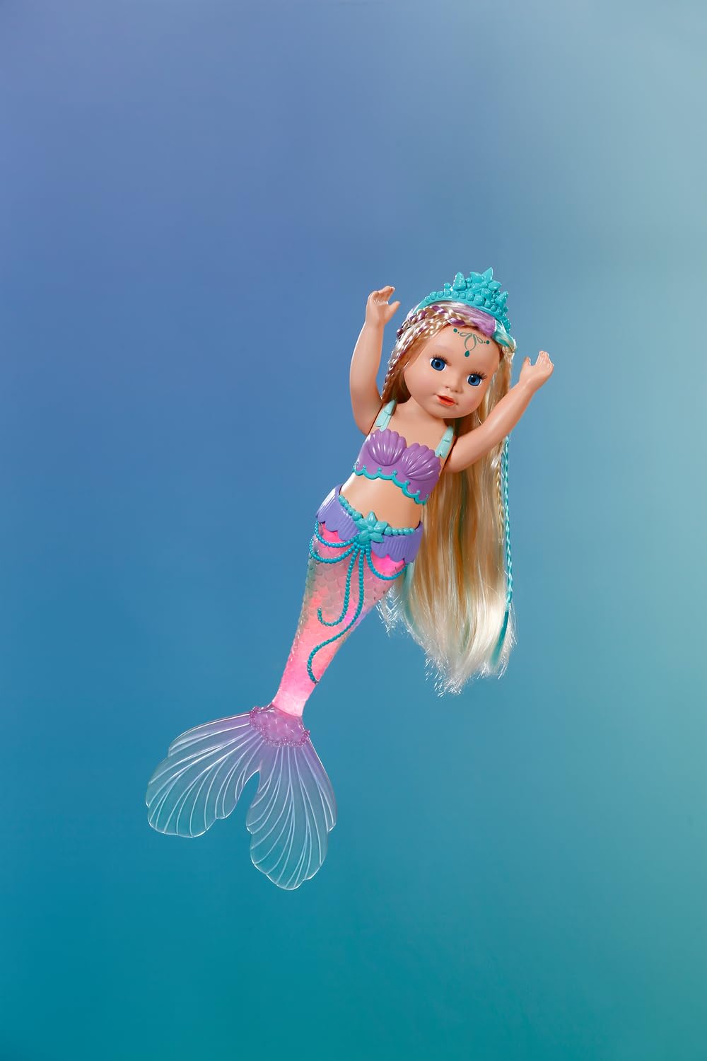 BABY born Mermaid - 43cm Color-Changing Light-Up Tail Doll for Ages 3+ 10
