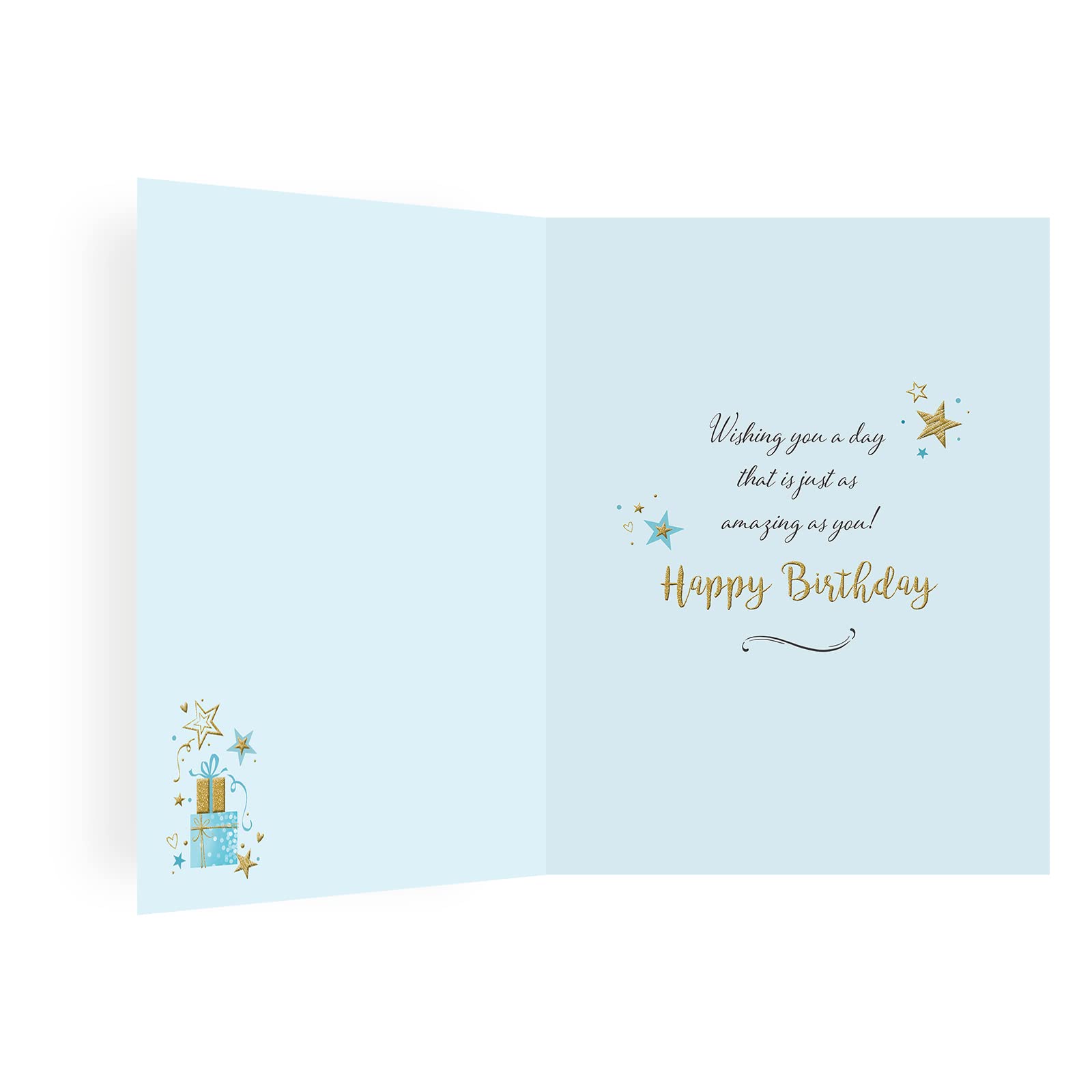 Piccadilly Greetings Modern Birthday Card for Grandson | 8 x 6 Inches | Blue Stars Design