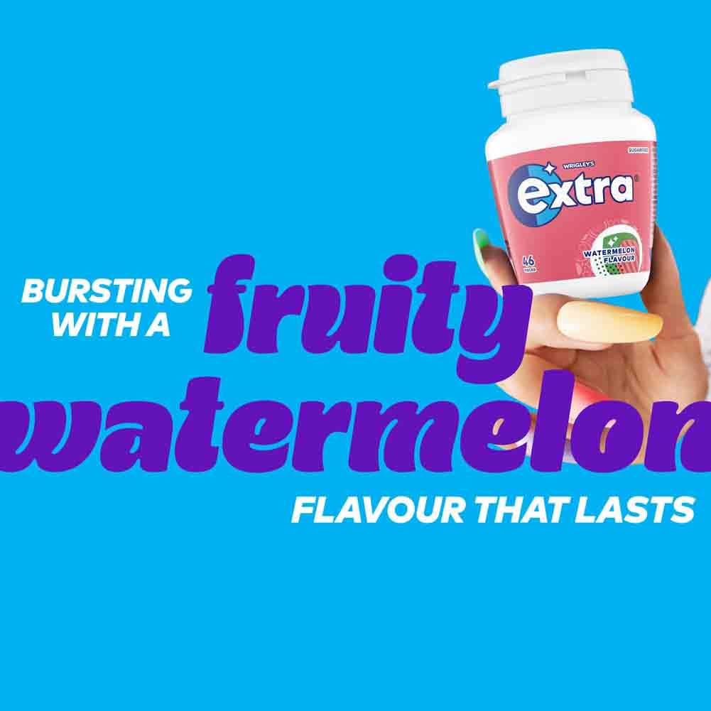 Extra Wassermelonengeschmack, zuckerfreie Kaugummis, Flasche, 46 Stück 3