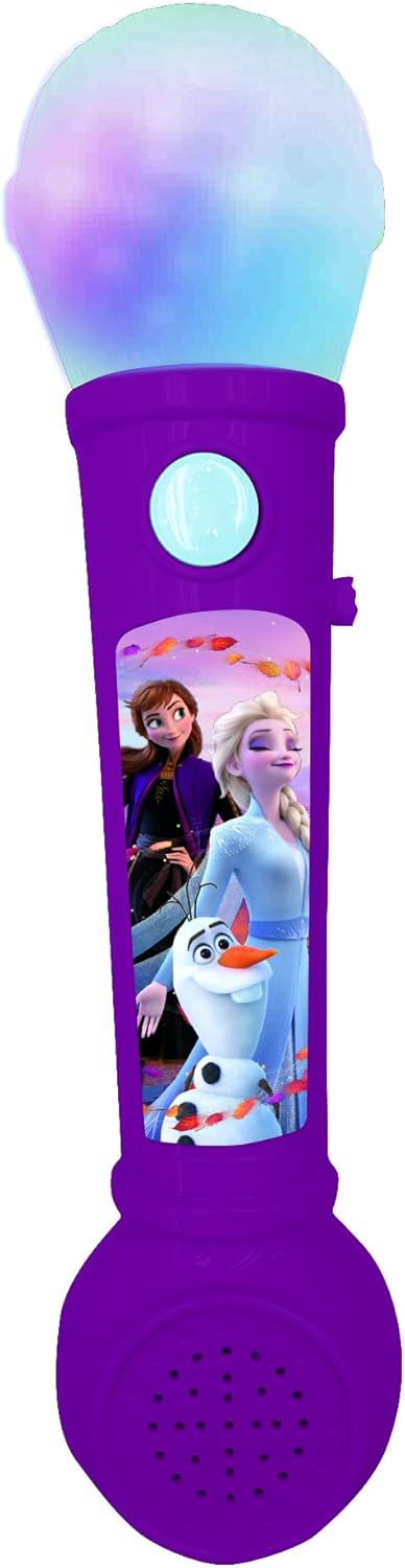 Lexibook Frozen Microphone for Kids - Light-Up Singing Toy with Built-in Speaker & Demo Songs