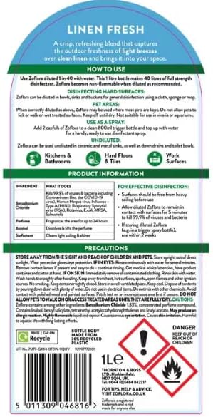 Zoflora - Linen Fresh Konzentriertes Desinfektionsmittel 1L