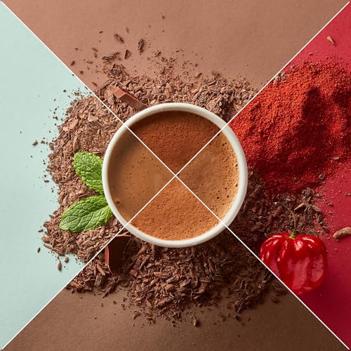 Hotel Chocolat Vegan Hot Chocolate Selection Sachets - 10 Sachets, 5 Recipes, Compatible with Velvetiser 8