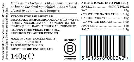 Tracklements Strong English Mustard - Traditional Hot Mustard for Gammon, Steak & Sausages 4