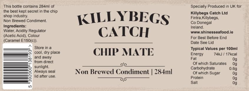 Shines - Chip Mate Non Brewed Condiment Vinegar for Chips, 3 x 284ml Glass Bottles