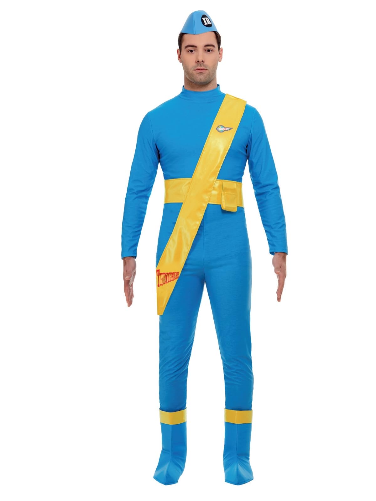 Smiffys Thunderbirds Scott & Virgil Deluxe Adult Costume | Blue All-in-One | Size M (38'-40')