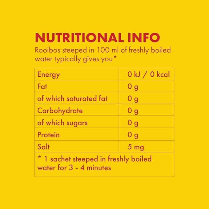 BOS Organic Rooibos Caffeine Free Tea Sachets Tin, 40 Tea Bags, 100g 5
