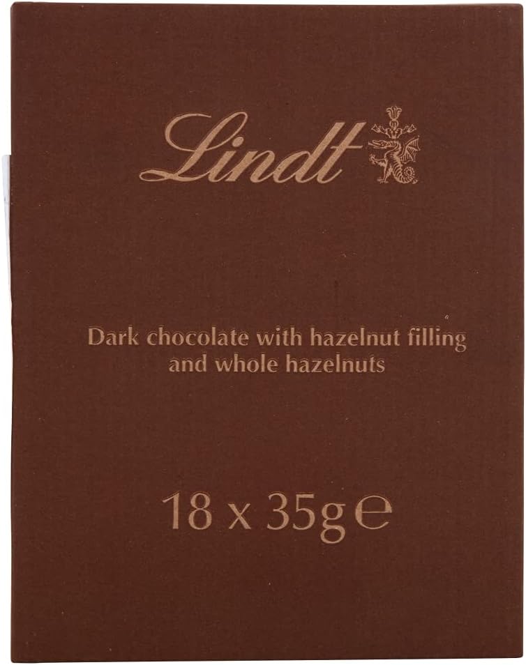 Lindt Noccionoir Dark Chocolate with Whole Hazelnuts, 35g x 18 Pack 6