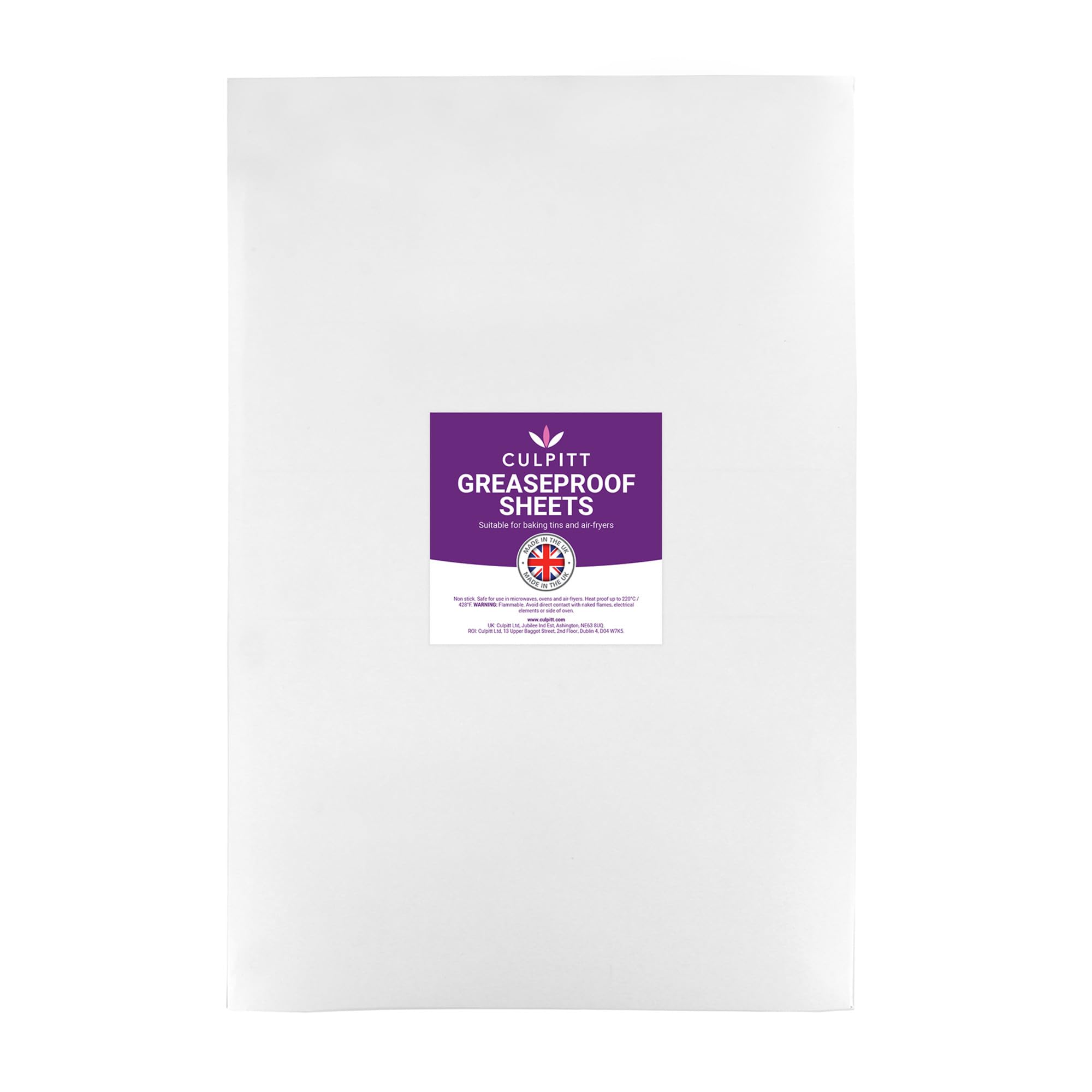 Culpitt - Greaseproof Paper Sheets Pre-Cut Baking Liners 250mm x 360mm, 100 Sheets 3