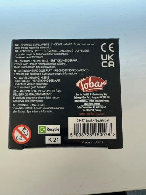 Tobar Sparkly Squish Ball - Stress Relief Squeeze Toy for Kids 3+ 14