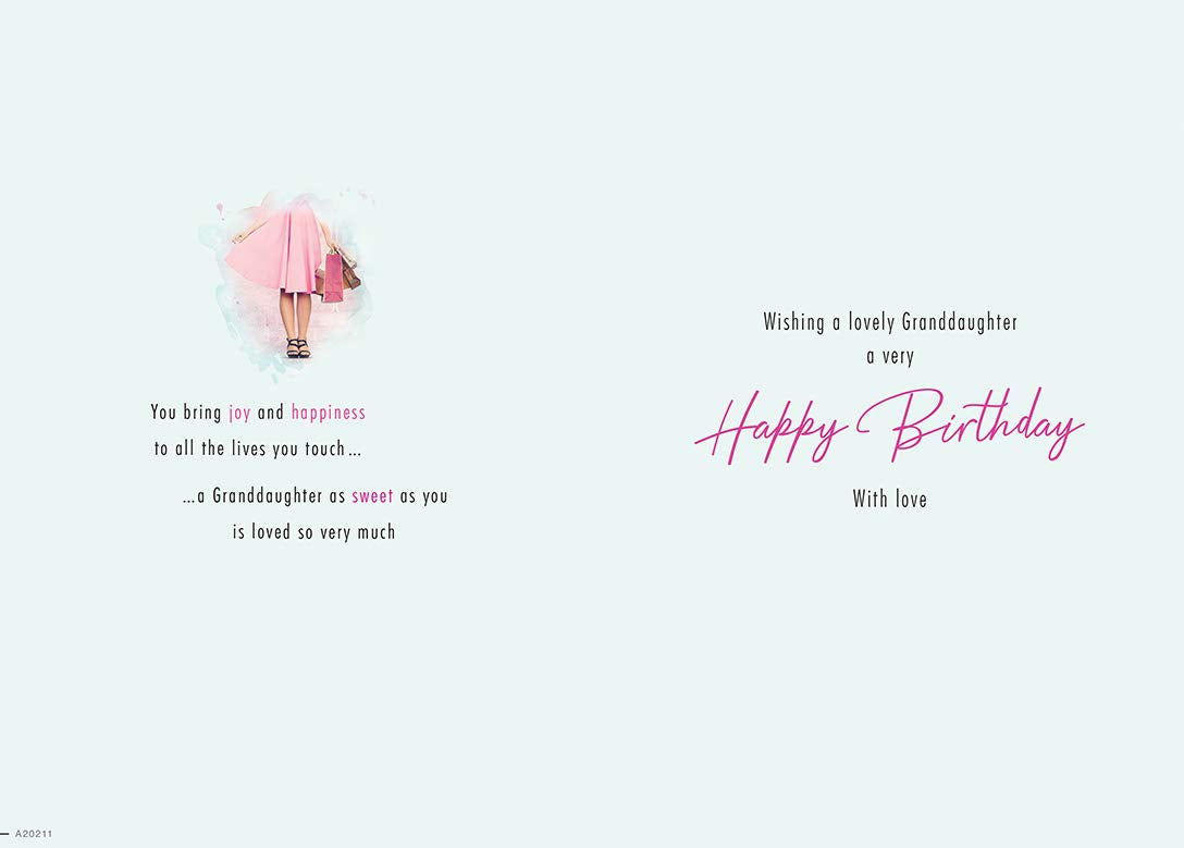 Piccadilly Greetings Granddaughter Birthday Card | 9 x 6 Inches | Includes Envelope