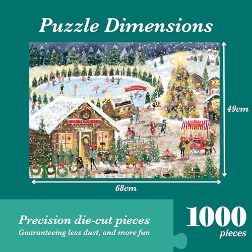 Falcon Winter Village - 1000 Piece Jigsaw Puzzle for Adults 6