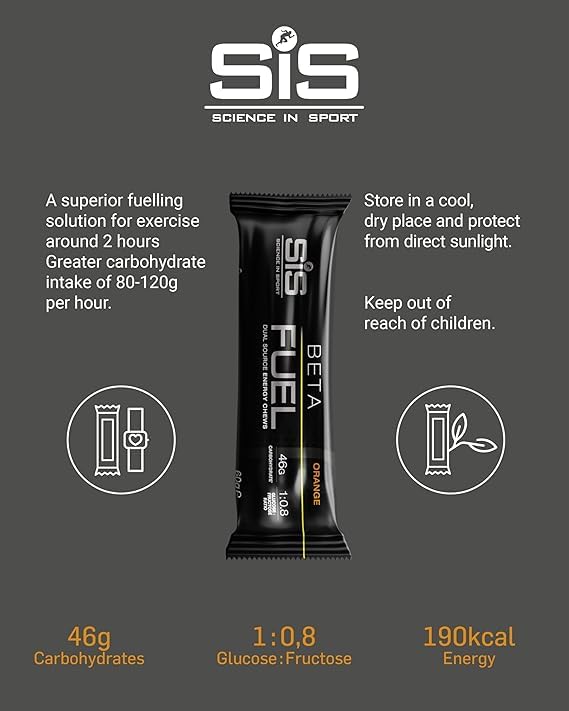 Science in Sport Beta Fuel Dual Source Energy Chews – Orangengeschmack 5