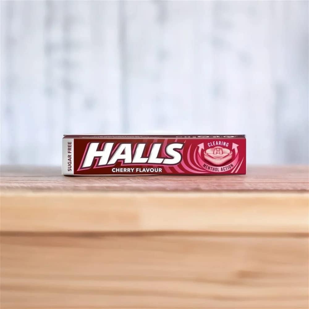 Halls Sugar Free Cherry Flavour with Clearing Menthol Action Sweets (32g) 5