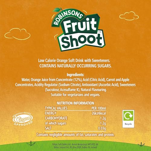 Robinsons Fruit Shoot Orange Fruit Juice Drink, 8 x 200ml Bottles 10