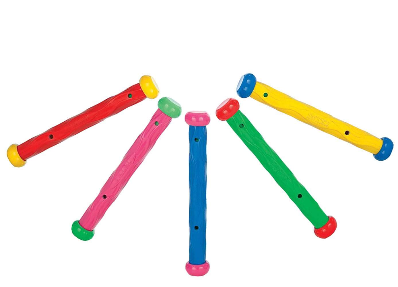 Intex Summer Fun Dive Sticks - Pack of 5 Soft Flexible Pool Toys for Kids 6+ 5