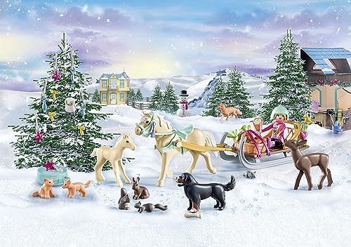 Playmobil 71345 Advent Calendar - Christmas Sleigh Ride, 24 Doors, 68-Piece Playset for Ages 4+ 6