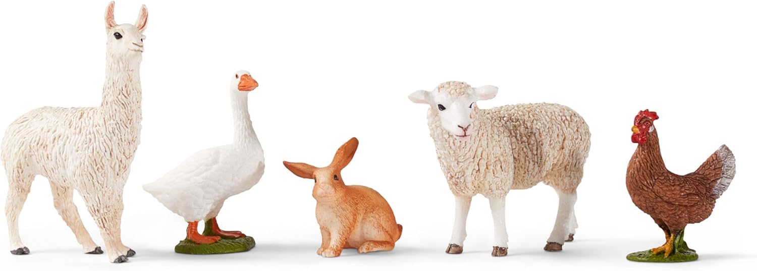 Schleich Farm World 5PC Animal Figurine Bundle - Realistic Barn Play Set | Ages 3+