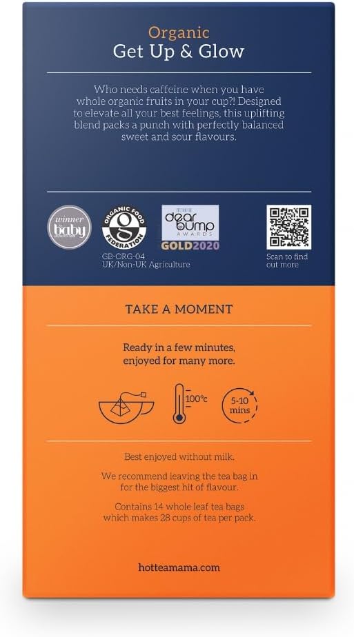 HOTTEA MAMA Get Up &amp; Glow Bio-Früchtetee | Reich an Vitamin C | Koffeinfreier Schwangerschafts- und Stilltee 4