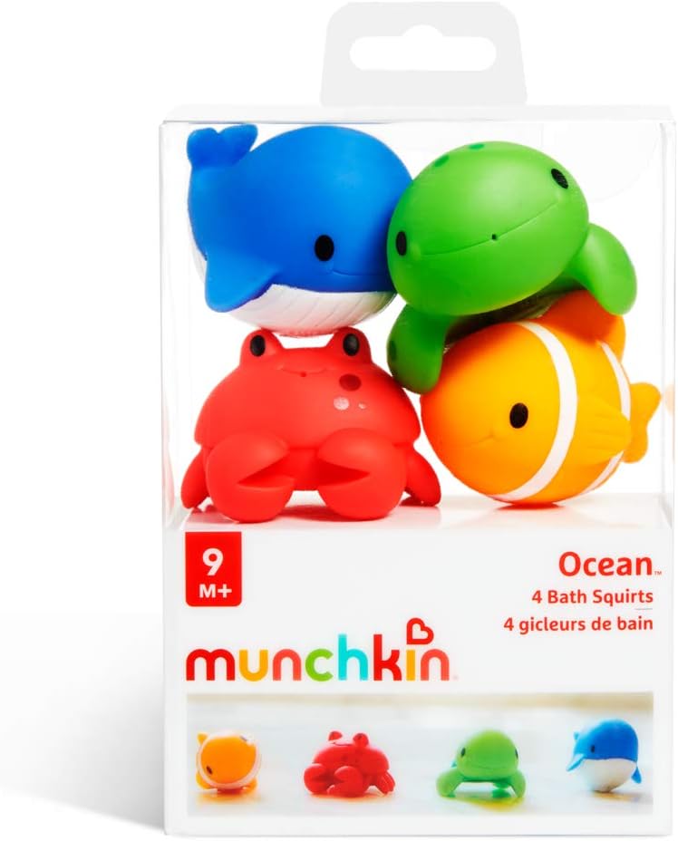 Munchkin Floating Ocean Animal Bath Squirt Toys - 4 Pack for Babies & Toddlers 7