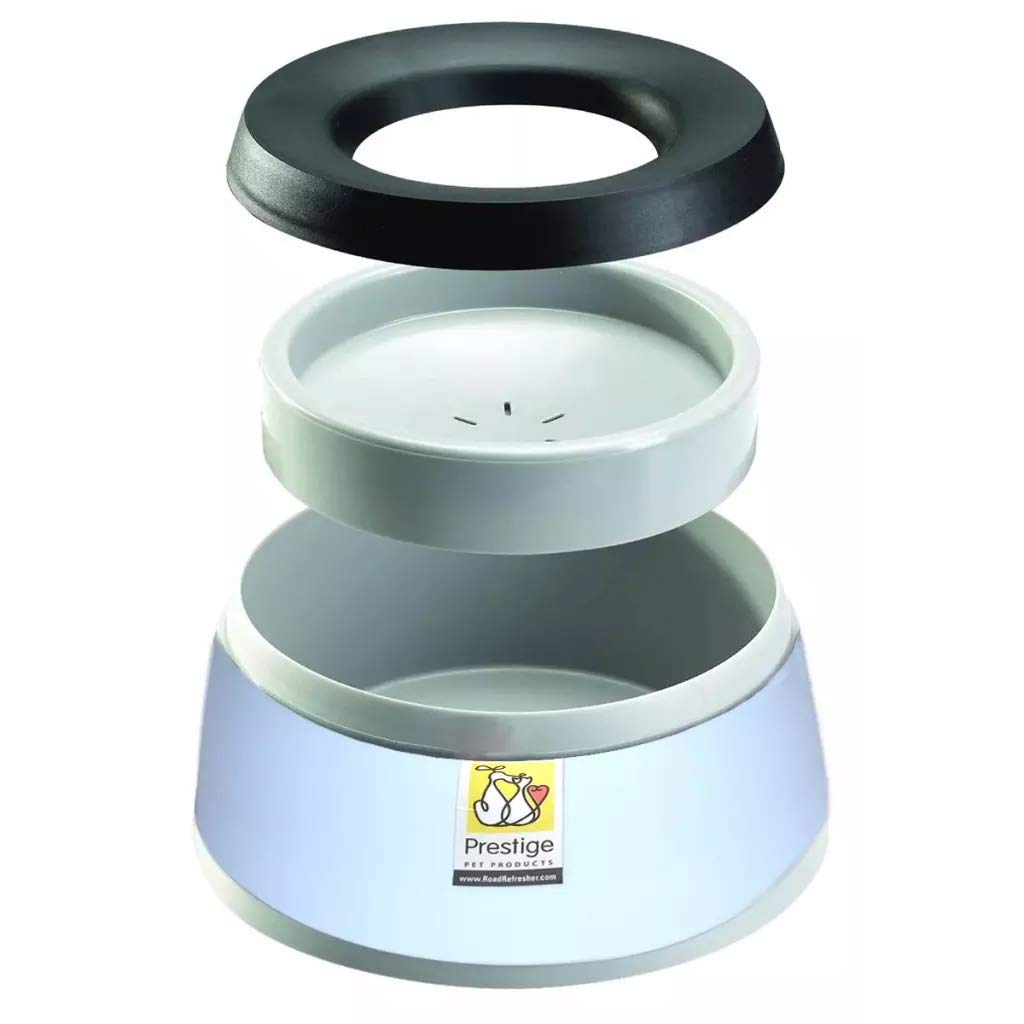 Road Refresher Non Spill Pet Water Bowl - Eliminates Spills & Slobber | Size S | Blue