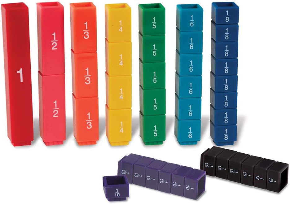 Learning Resources Fraction Tower Cubes - Educational Interlocking Math Manipulatives for Ages 6-10 4