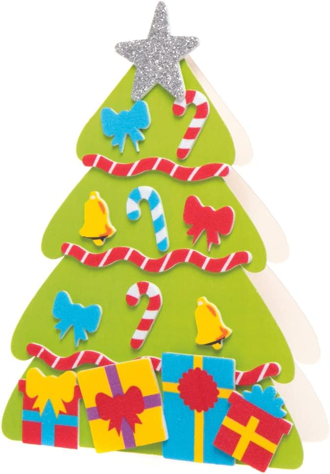 Baker Ross - AX594 Christmas Tree Mix & Match Card Kits (Pack of 6) 3