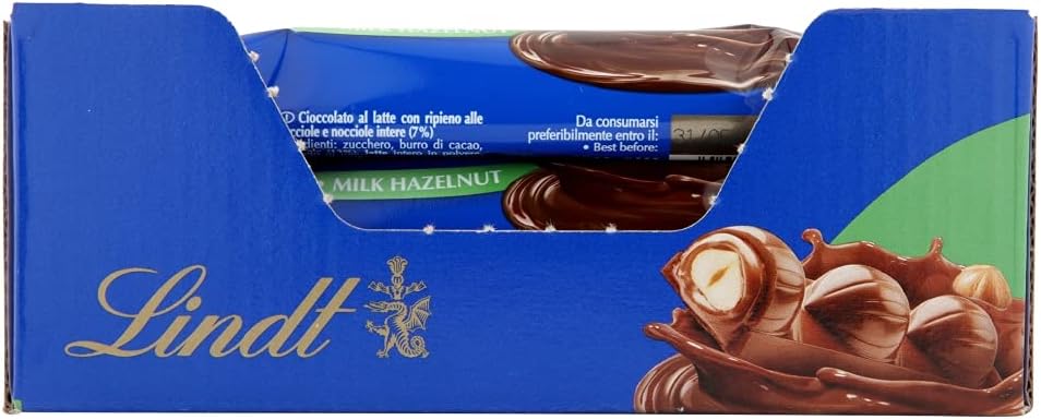 Lindt - Nocciolatte Milchschokolade und Haselnussriegel, 35 g, 18er-Packung 4