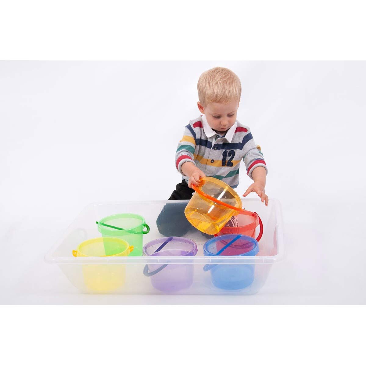 TickiT 73101 Translucent Rainbow Bucket Set - Educational Water & Sand Play Toys for Kids 7