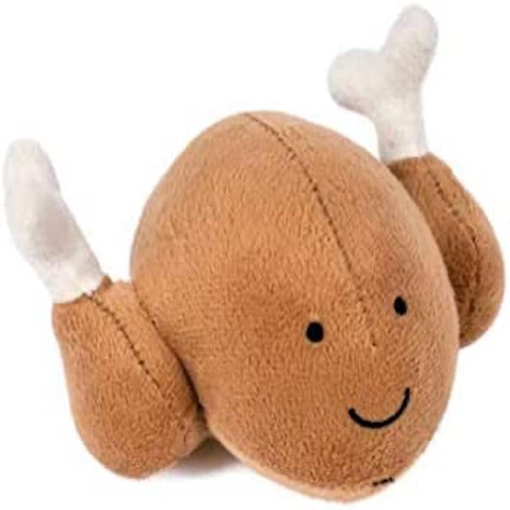 Petface Foodie Faces Roast Chicken Plush Dog Toy - Squeaker Included | Lightweight | Pack of 1