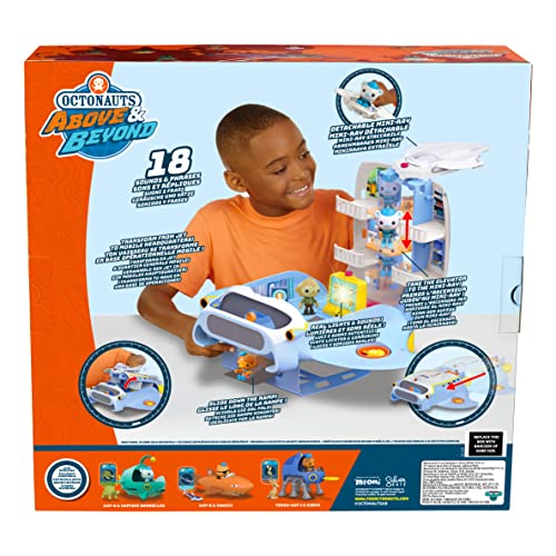 Octonauts Octoray Transforming Playset with Lights & Sounds - 7-Piece Set with Captain Barnacles Figure 8