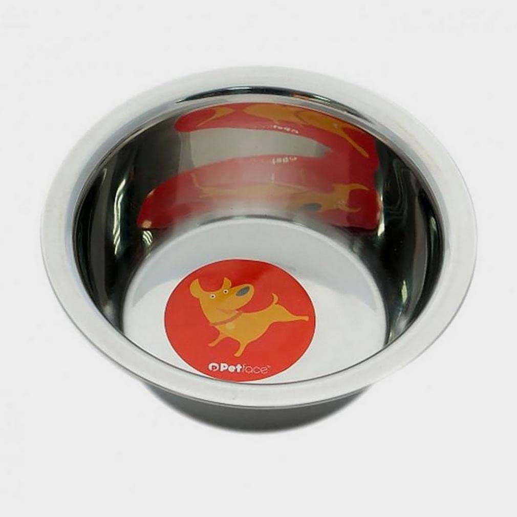 Petface Stainless Steel Non-Slip Dog Bowl - Small Size | 14 cm Diameter | Dishwasher Safe