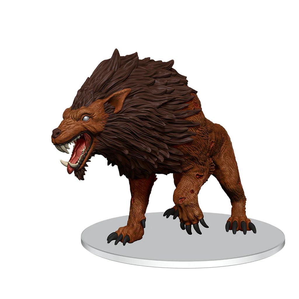 WizKids D&D Icons of the Realms: Dire Worg Miniature | Prepainted Plastic | 75mm Base