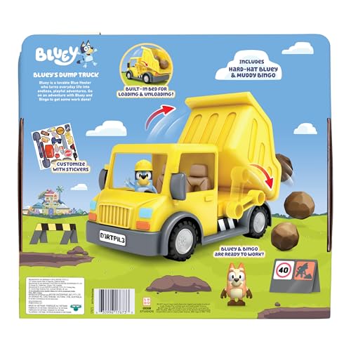 Bluey Dump Truck - Load & Unload Playset with Movable Lever & Sticker Sheet 8